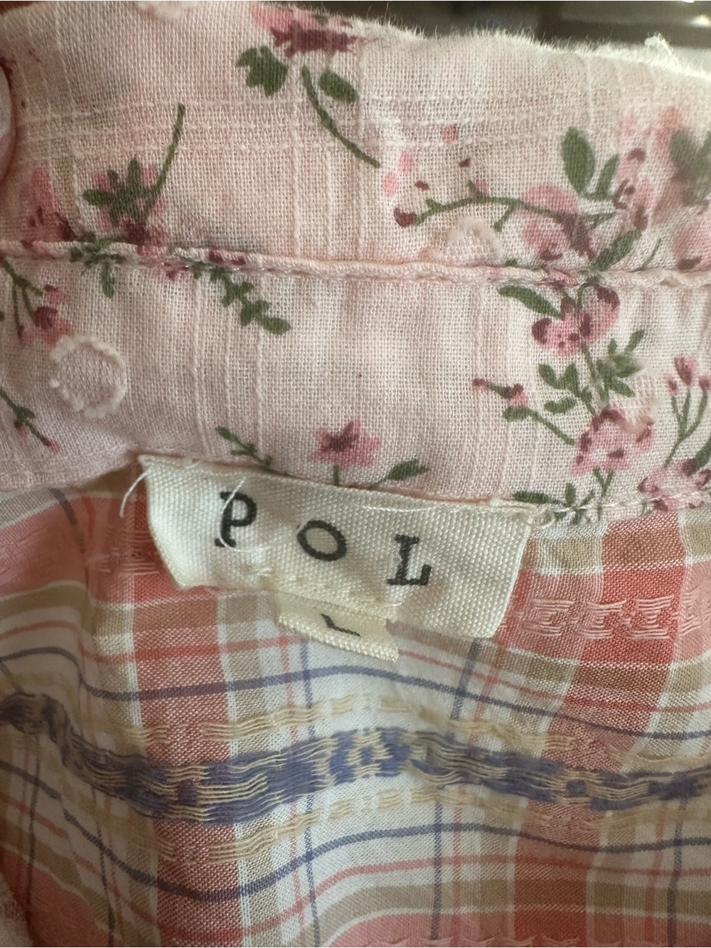POL Pink & Cream Patchwork Lace Button-Front Jacket - Picture 7 of 8